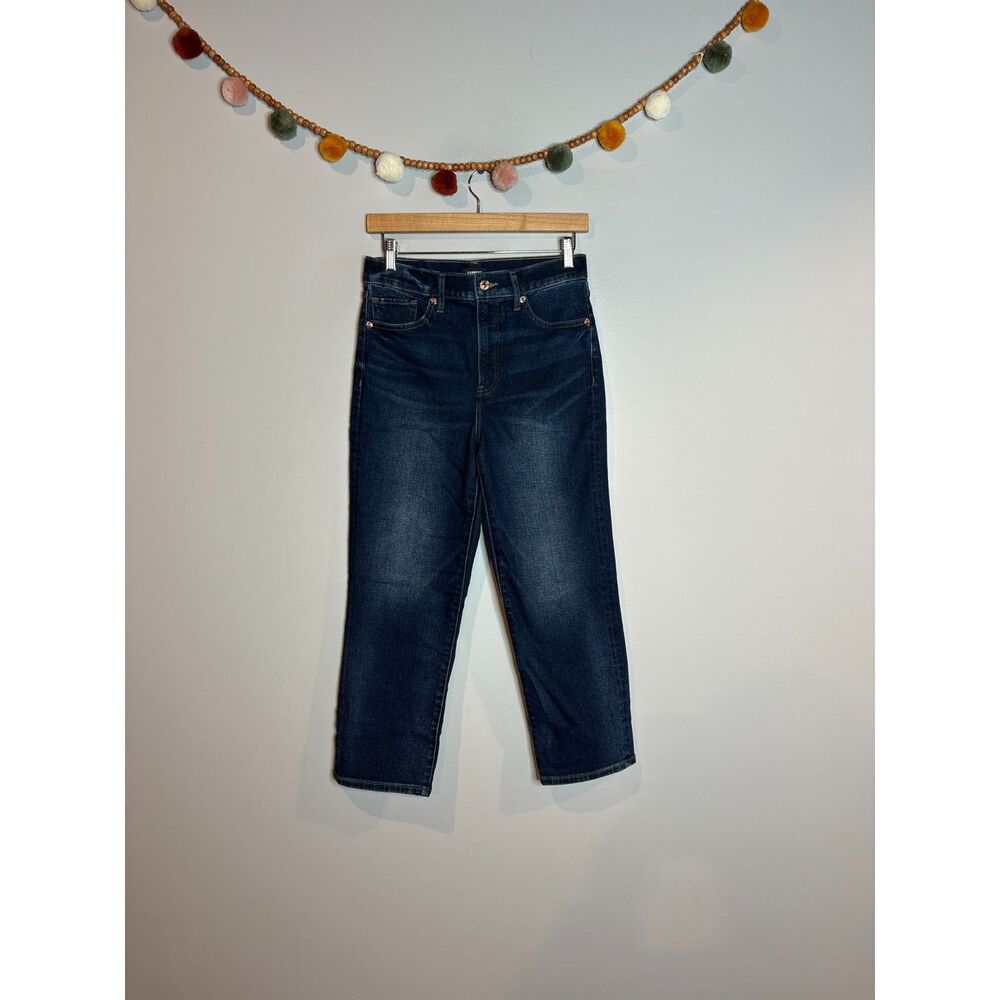Express High Rise Straight Ankle jeans